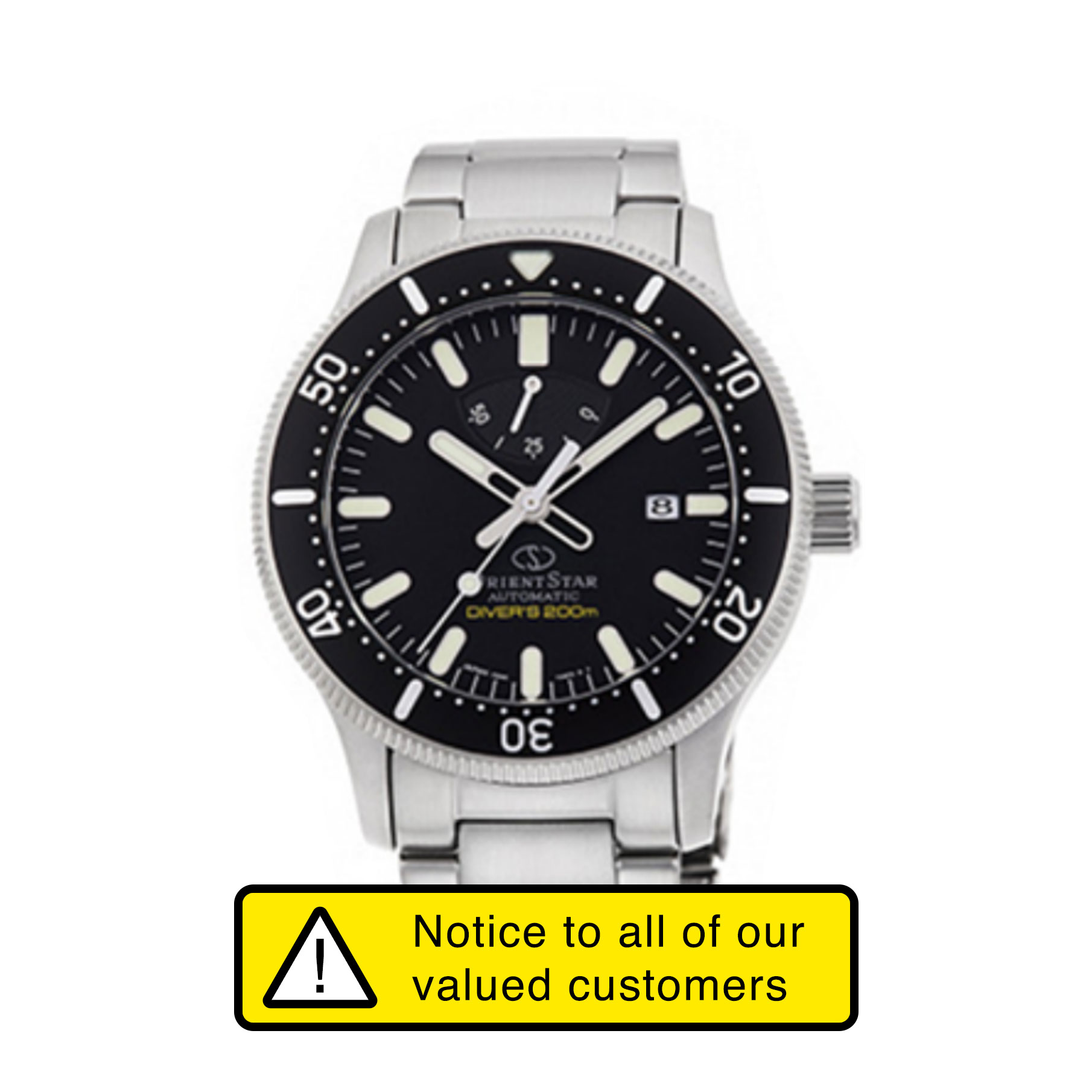 Notice to all of our valued customers Free repair of malfunctioning part of ORIENT STAR Diver Watch